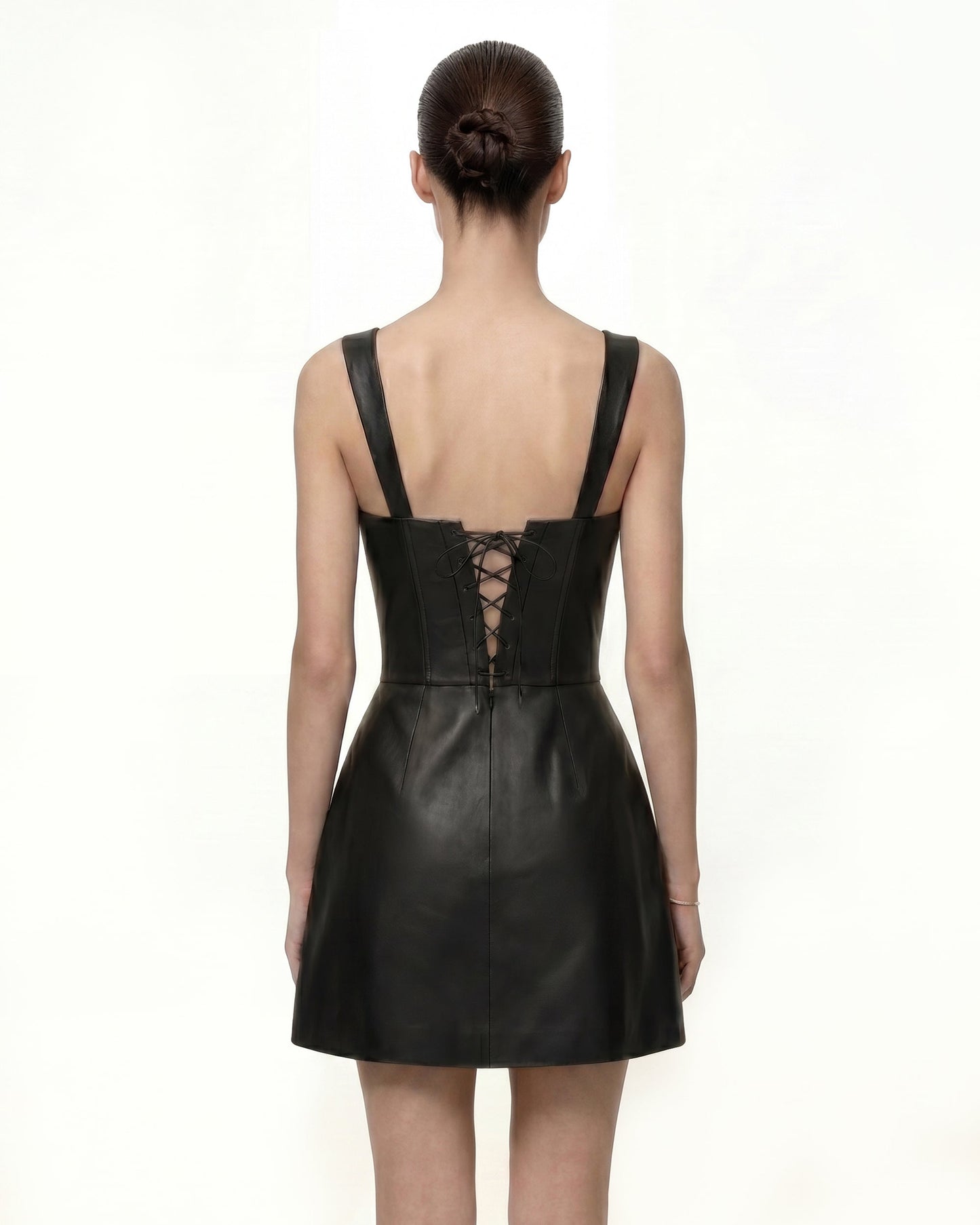 Iris Çiçek Desenli Korse Model Elbise - Siyah