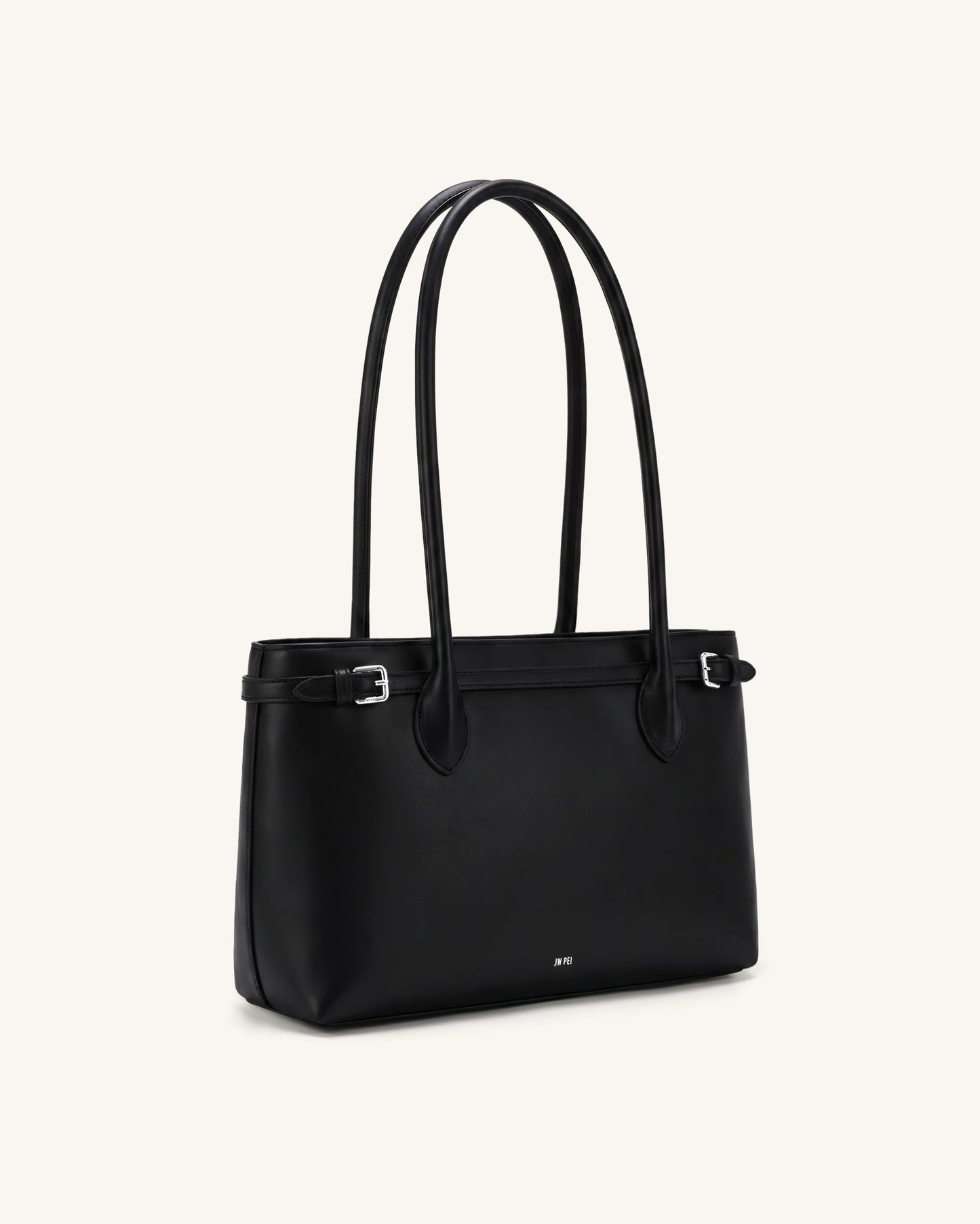 Camille Buckle Strap Tote Bag - Black
