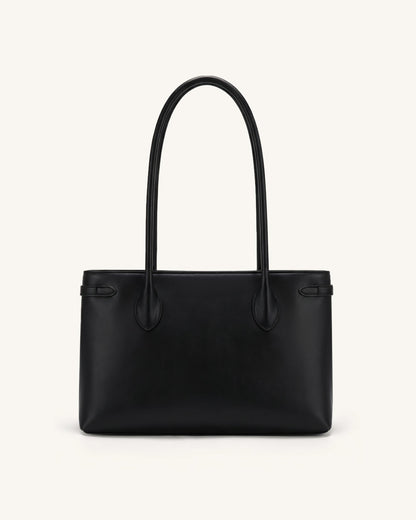 Camille Buckle Strap Tote Bag - Black