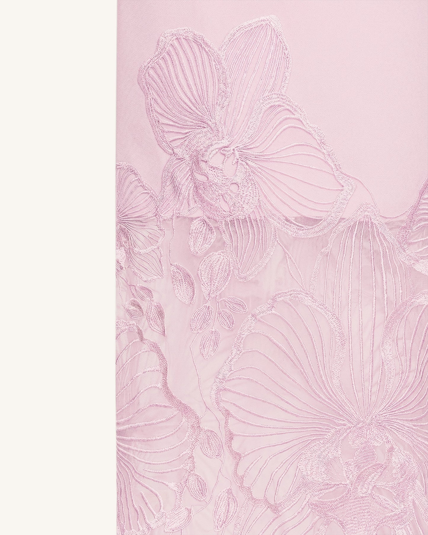 Orkide Nakışlı Korse Model Elbise - Pastel Gül Kurusu
