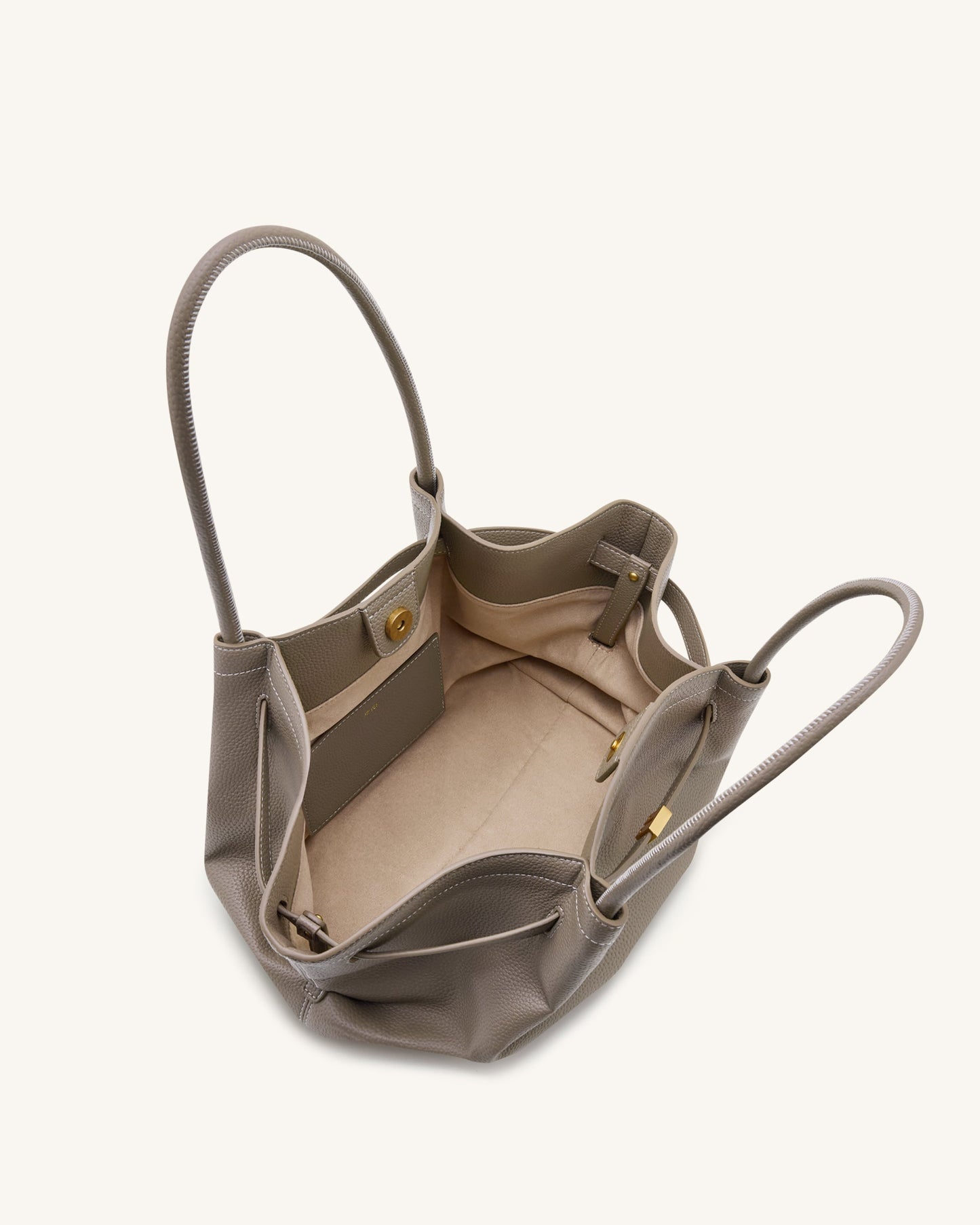 Hana Orta Boy Tote Çanta - Vizon