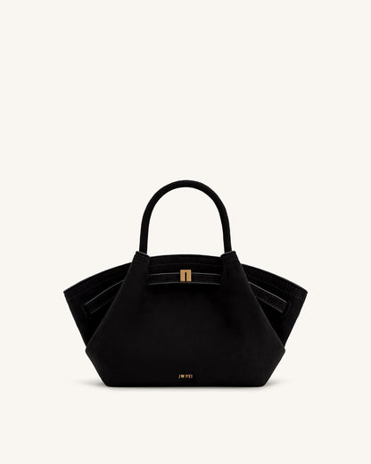 Hana Mini Suni Süet Tote Çanta - Siyah
