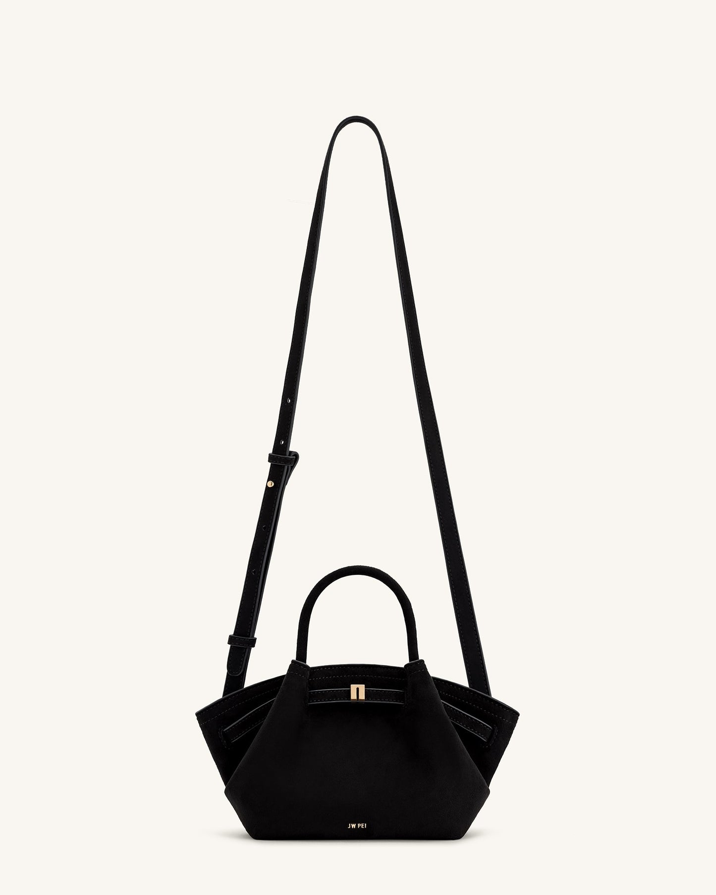 Hana Mini Suni Süet Tote Çanta - Siyah