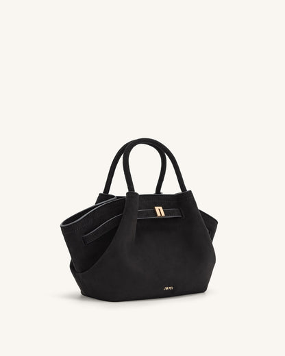 Hana Mini Suni Süet Tote Çanta - Siyah