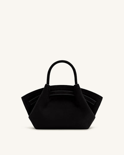 Hana Mini Suni Süet Tote Çanta - Siyah