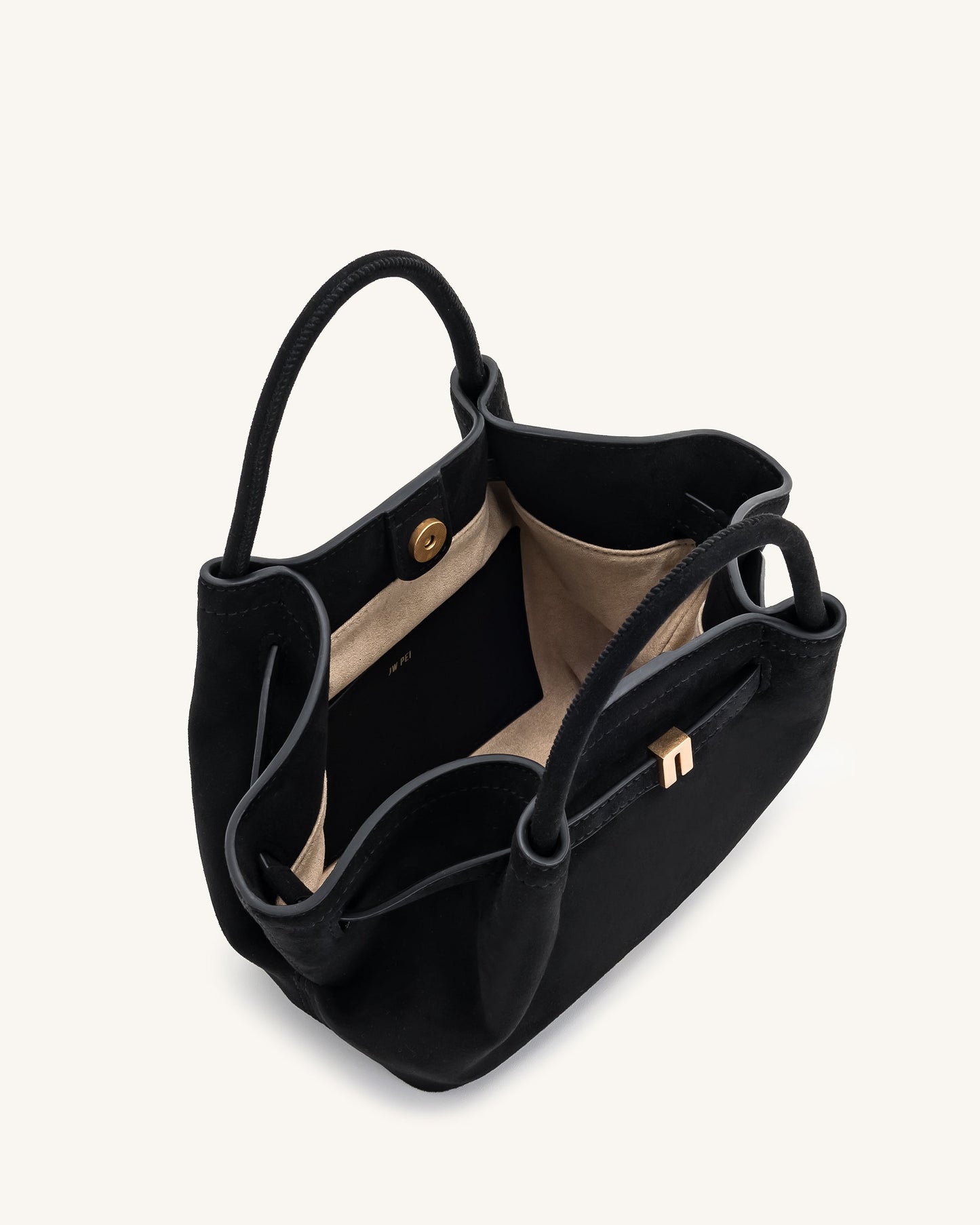 Hana Mini Suni Süet Tote Çanta - Siyah