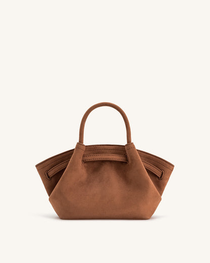 Hana Mini Suni Süet Tote Çanta - Kahverengi