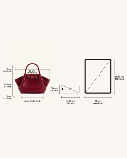Hana Mini Tote Çanta - Bordo