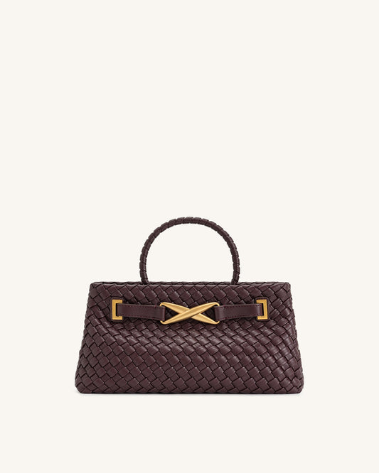 Elora Dokuma Tote Çanta - Derin Bordo