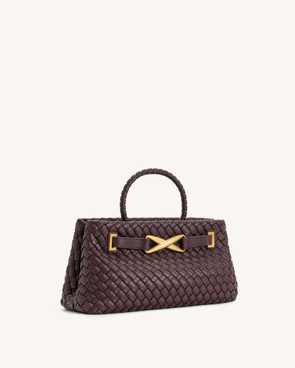 Elora Dokuma Tote Çanta - Derin Bordo