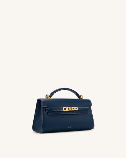 Noor Top Handle Bag - Navy Blue