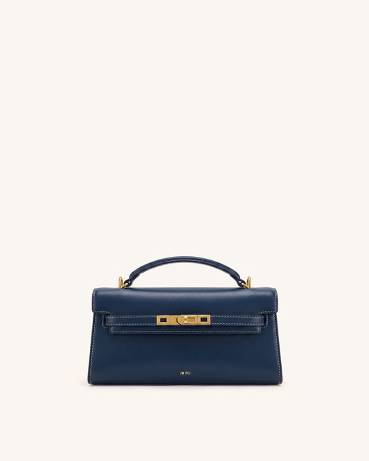 Noor Top Handle Bag - Navy Blue