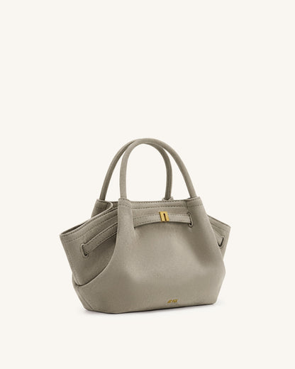 Hana Mini Suni Süet Tote Çanta - Gri