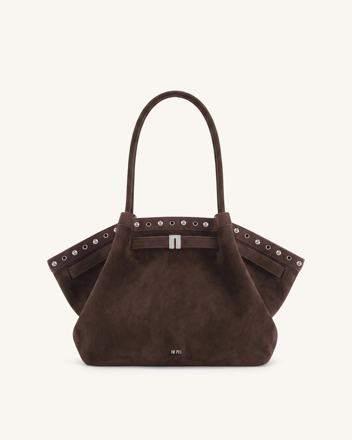 Hana Medium Faux Suede Tote Bag - Dark Chocolate Brown
