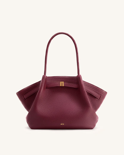 Hana Orta Boy Tote Çanta - Bordo