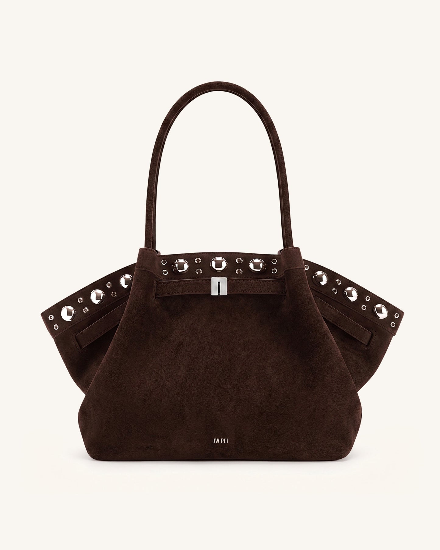 Hana Large Faux Suede Tote Bag - Deep Brown