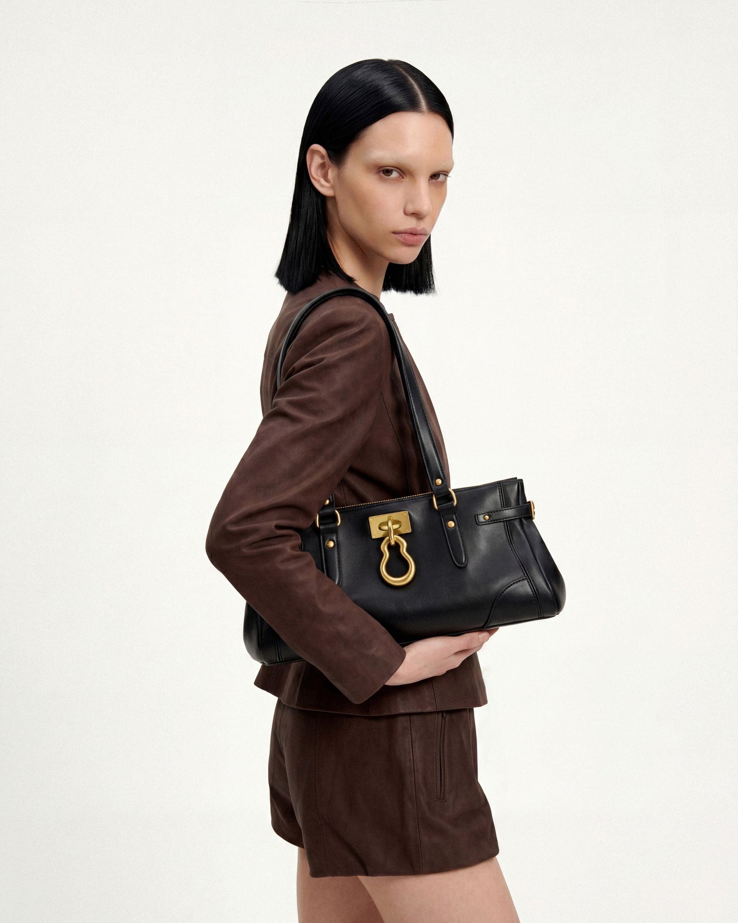 Yvette Elongated Tote Çanta - Siyah