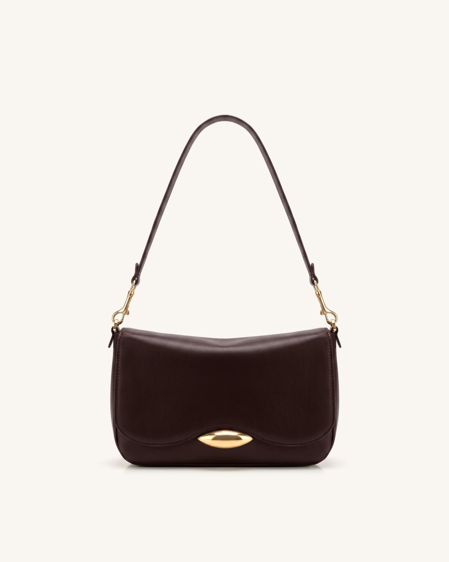Sofia Classic Flap Shoulder Bag - Dark Brown