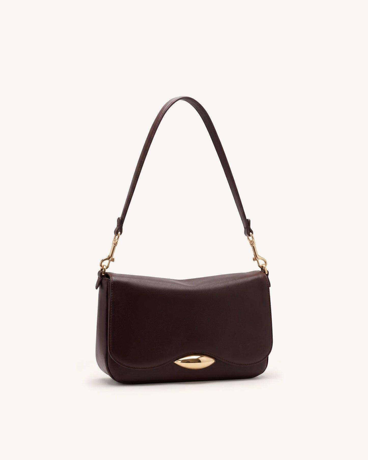 Sofia Classic Flap Shoulder Bag - Dark Brown