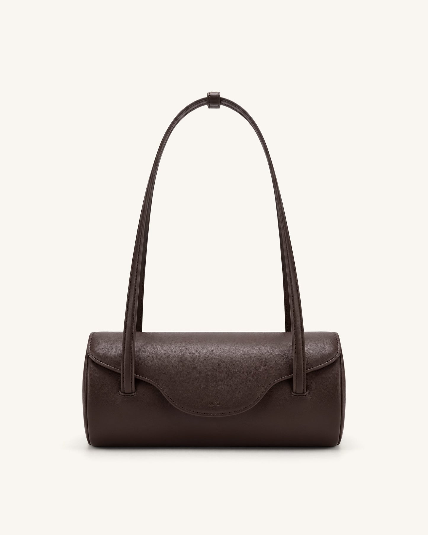 Solenne Barrel Shoulder Bag - Dark Brown