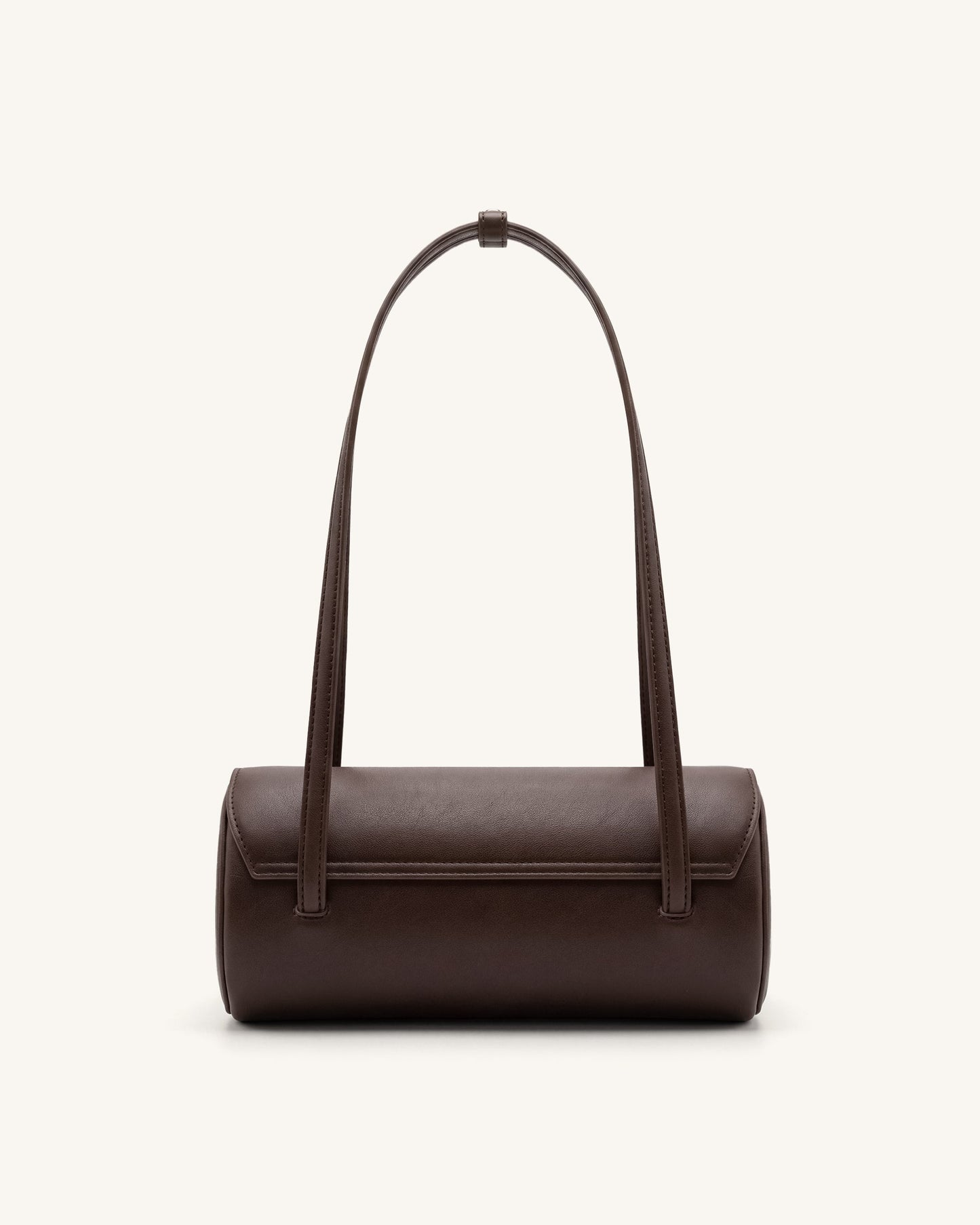 Solenne Barrel Shoulder Bag - Dark Brown