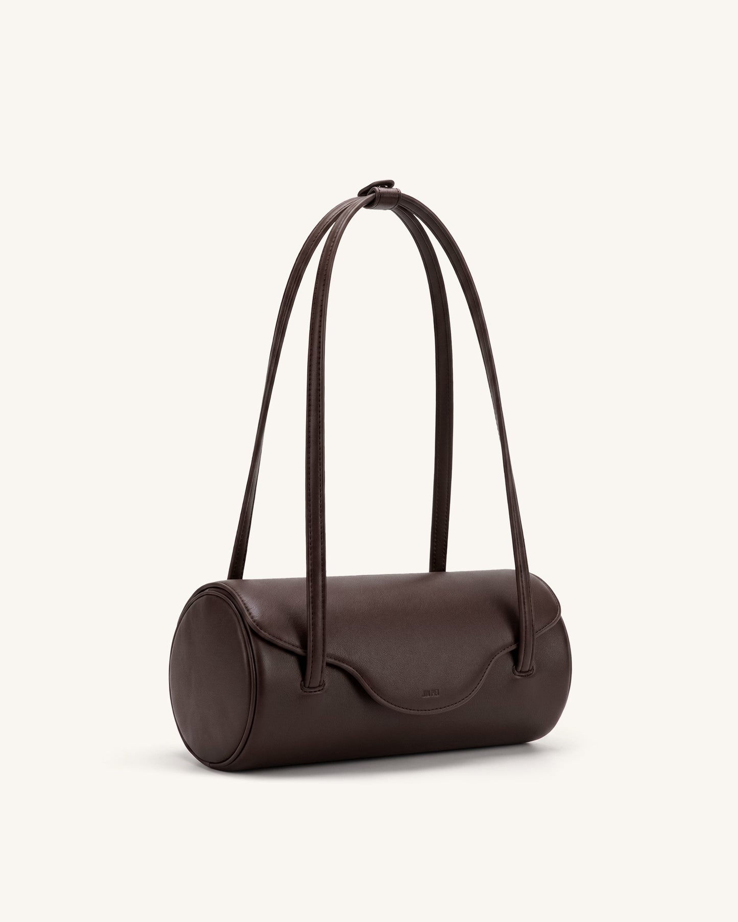 Solenne Barrel Shoulder Bag - Dark Brown