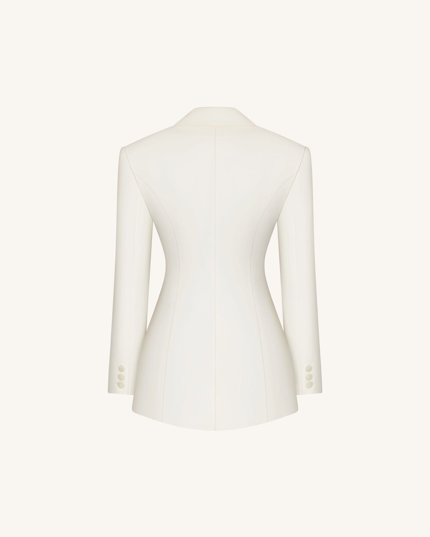 Iris Nakış Kum Saati Kesim Blazer Ceket - Beyaz