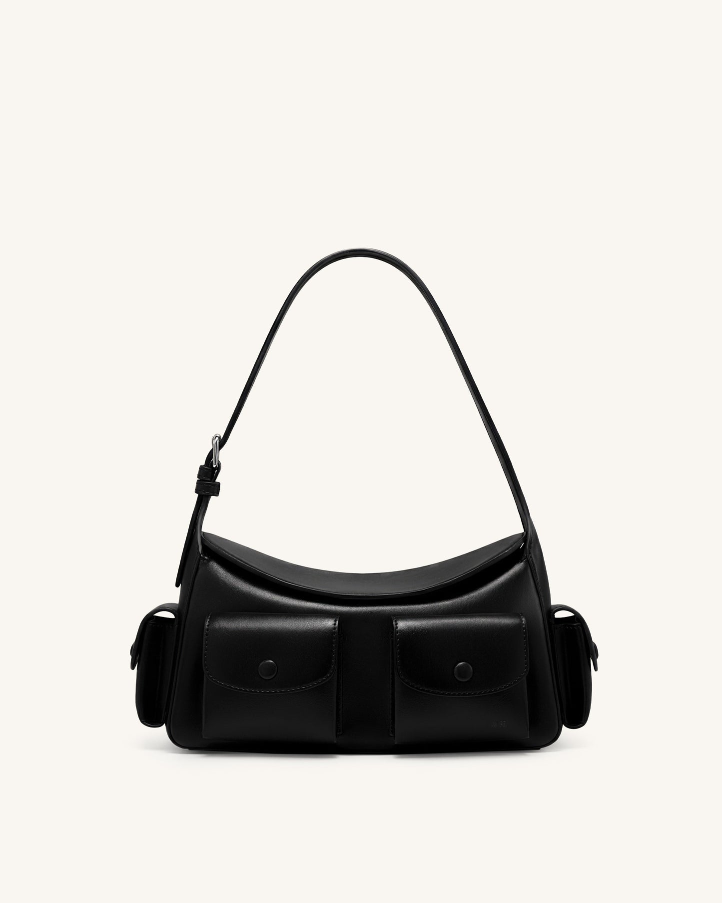 Corinne Multi-Pocket Shoulder Bag - Black