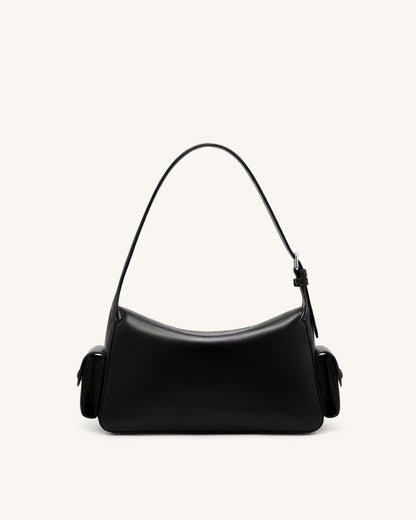 Corinne Multi-Pocket Shoulder Bag - Black
