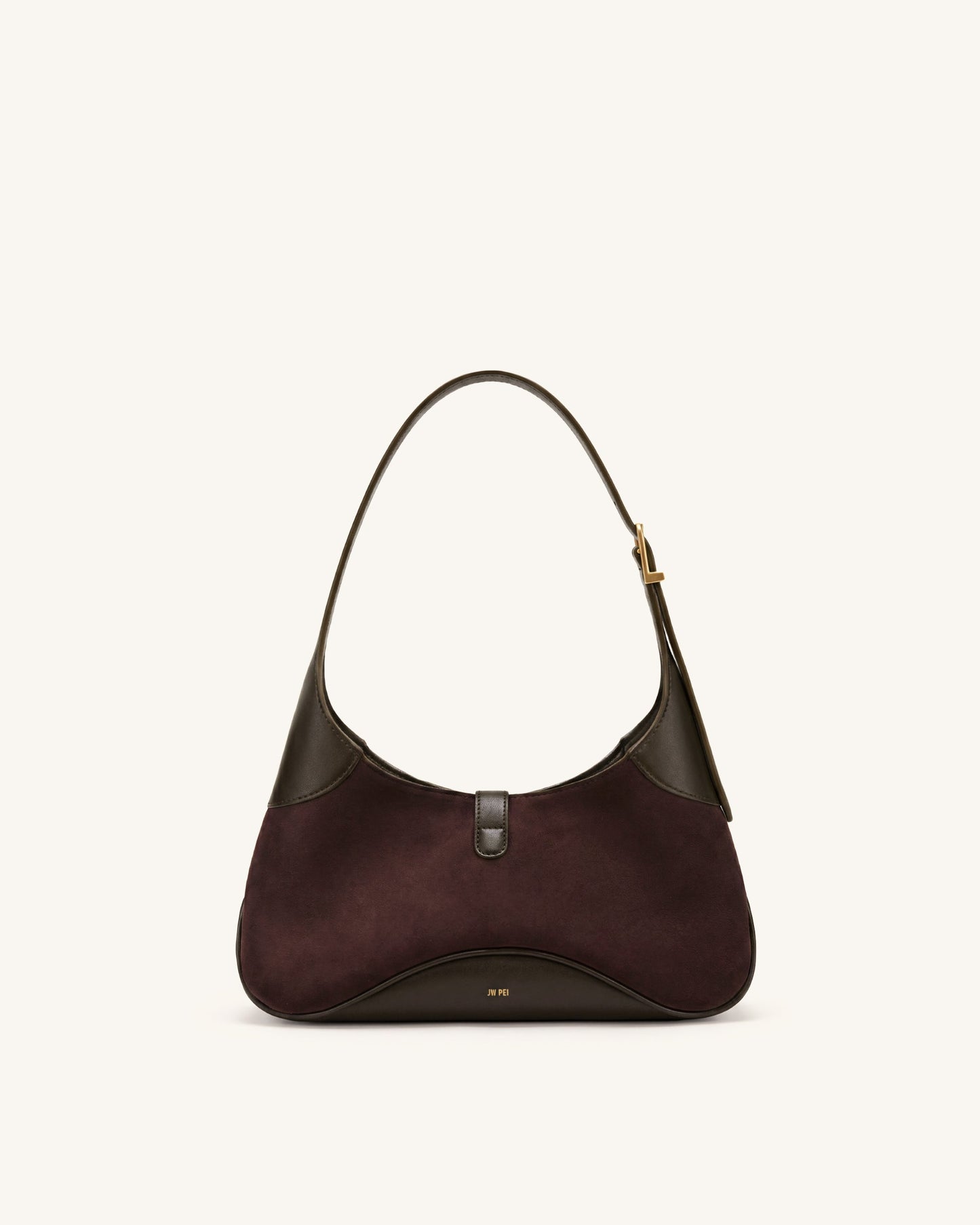 Juliette Key Charm East-West Shoulder Bag - Dark Brown