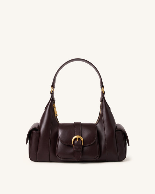 Estelle Pocket Shoulder Bag - Dark Brown
