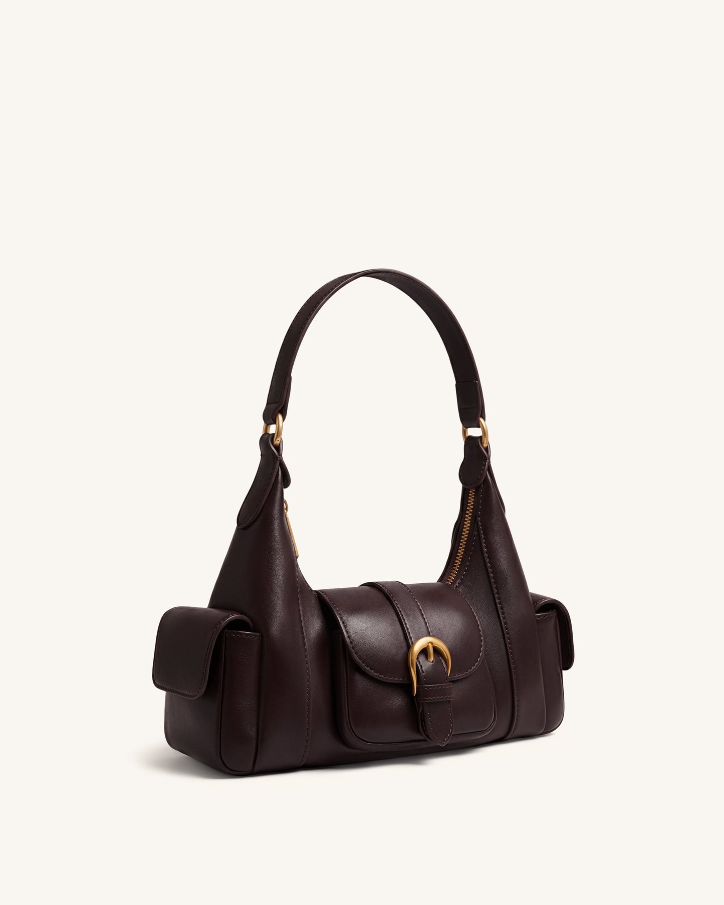 Estelle Pocket Shoulder Bag - Dark Brown