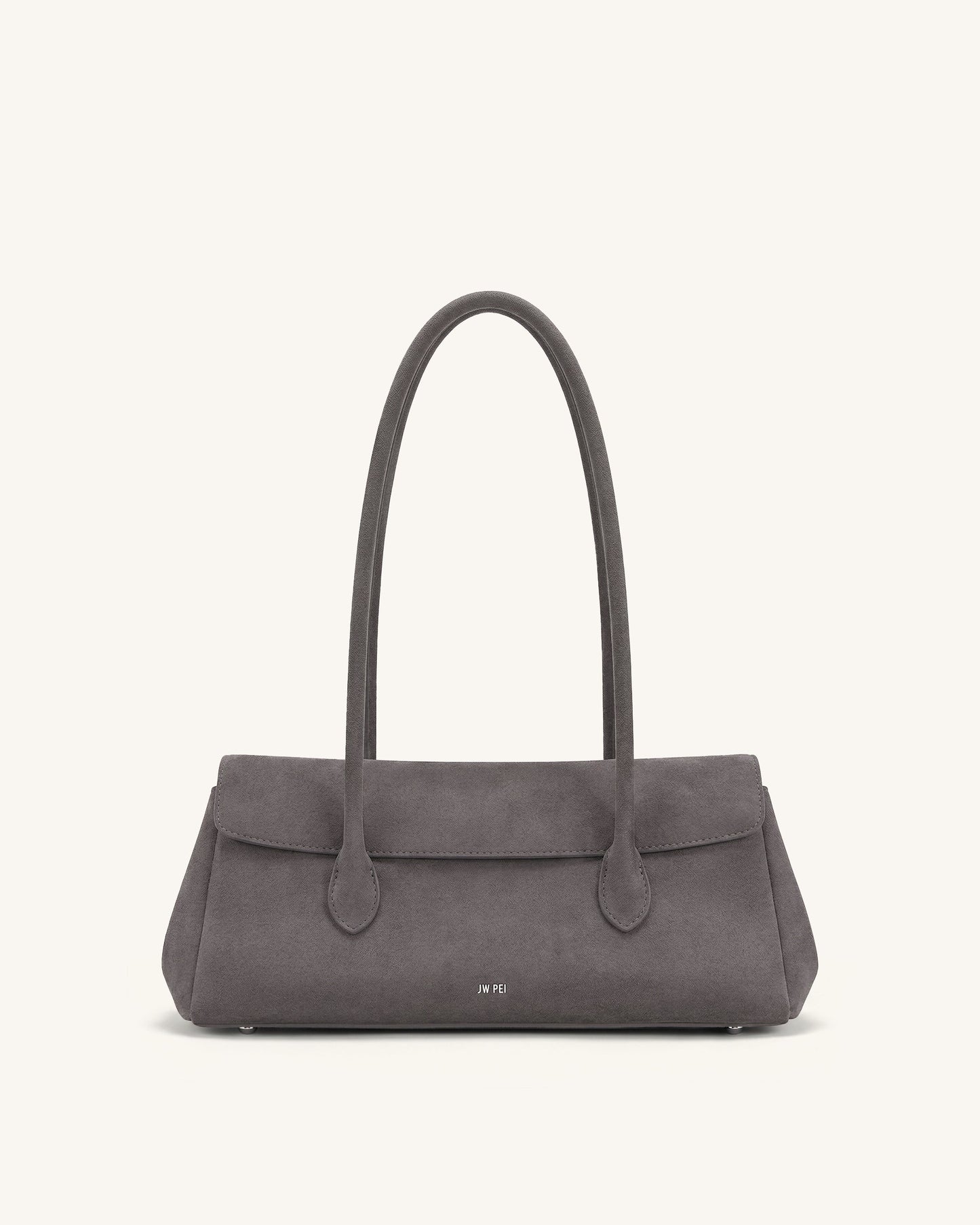 Solenne Faux Suede East-West Shoulder Bag - Taupe
