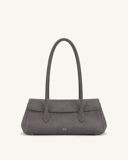 Solenne Faux Suede East-West Shoulder Bag - Taupe