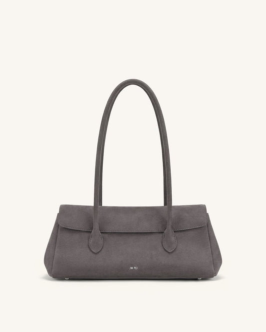 Solenne Faux Suede East-West Shoulder Bag - Taupe