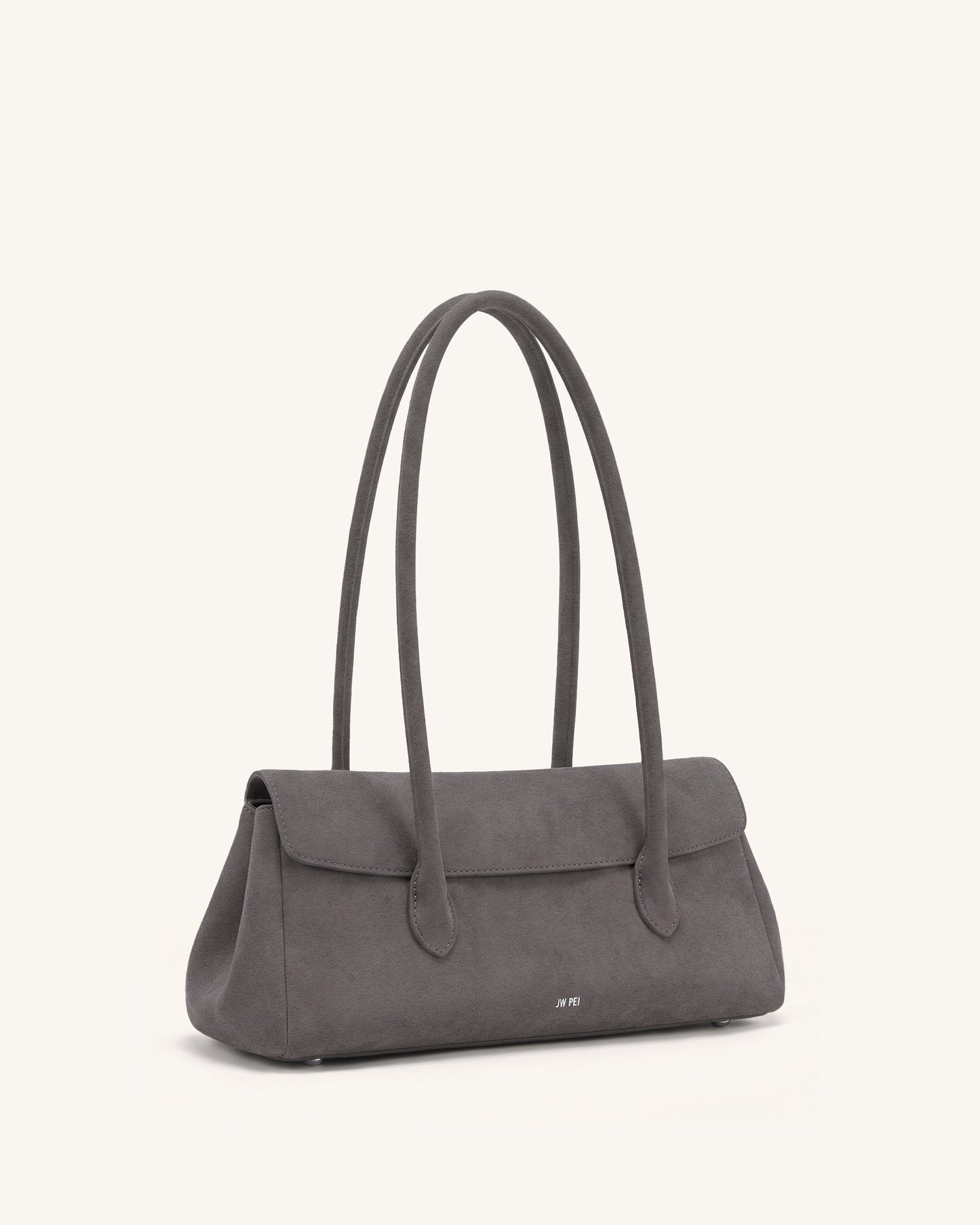 Solenne Faux Suede East-West Shoulder Bag - Taupe