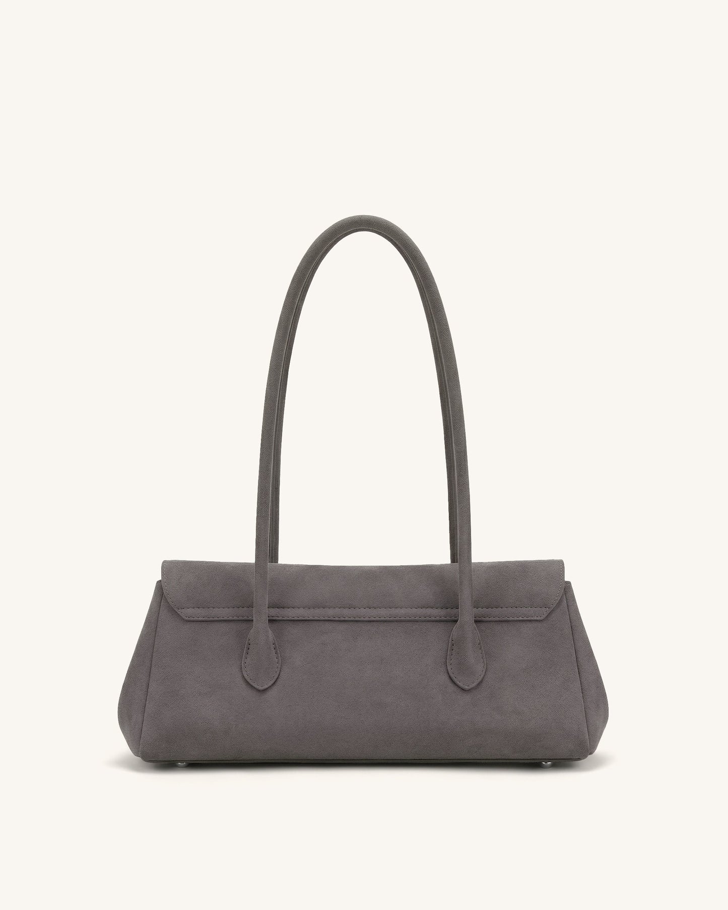 Solenne Faux Suede East-West Shoulder Bag - Taupe