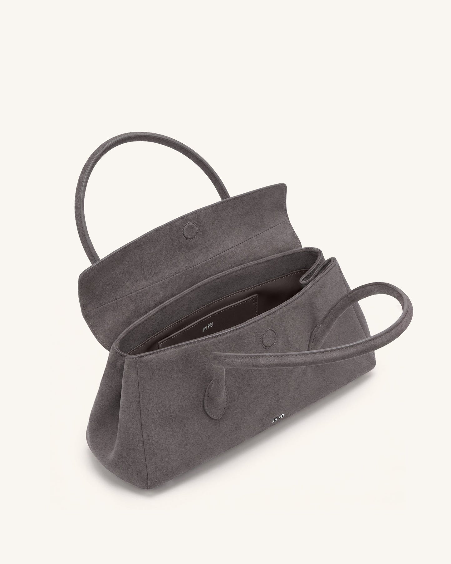 Solenne Faux Suede East-West Shoulder Bag - Taupe