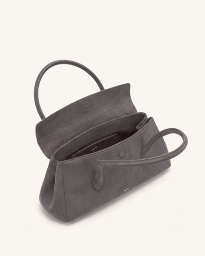 Solenne Faux Suede East-West Shoulder Bag - Taupe