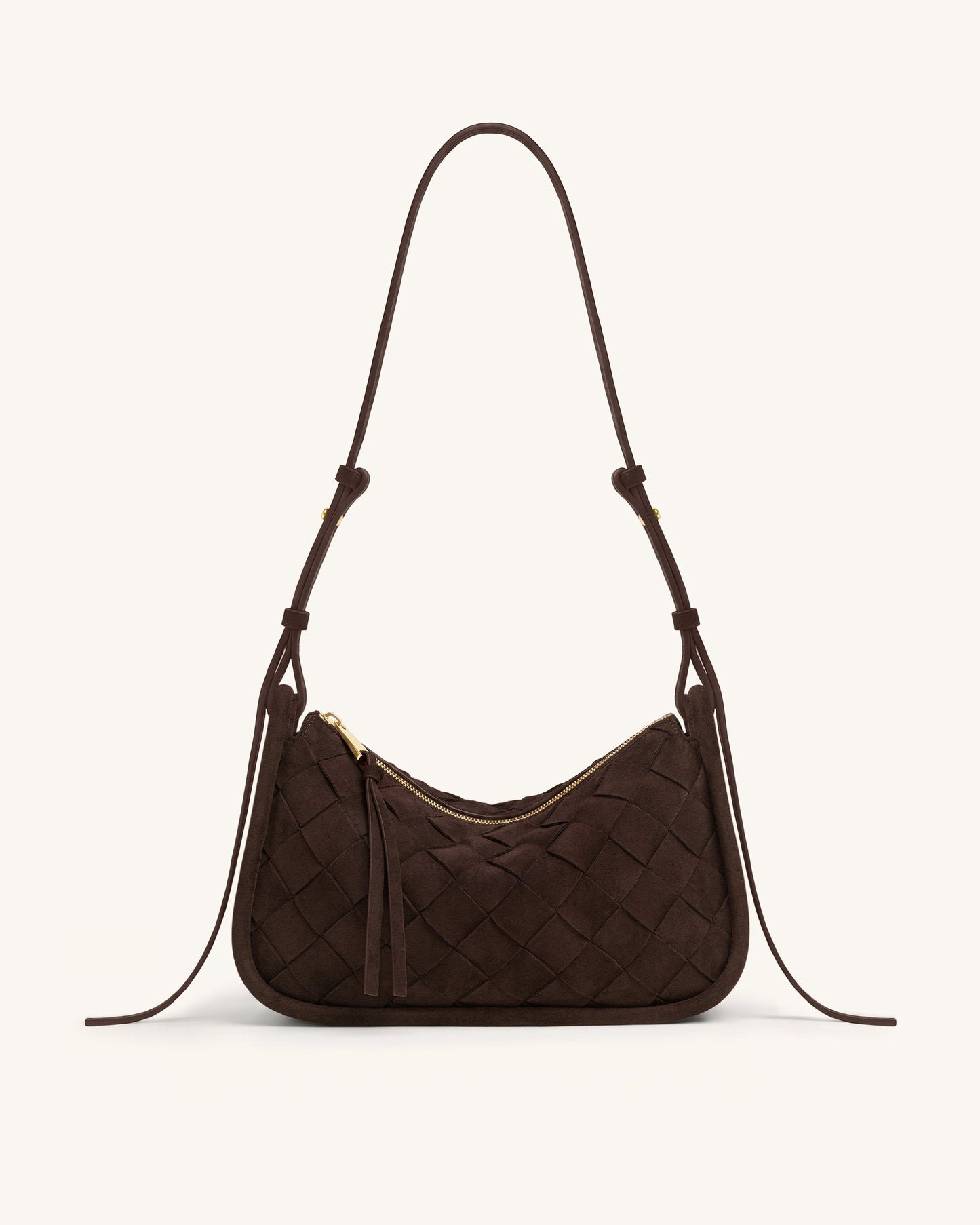 Zirelle Woven Faux Suede Hobo Bag - Brown