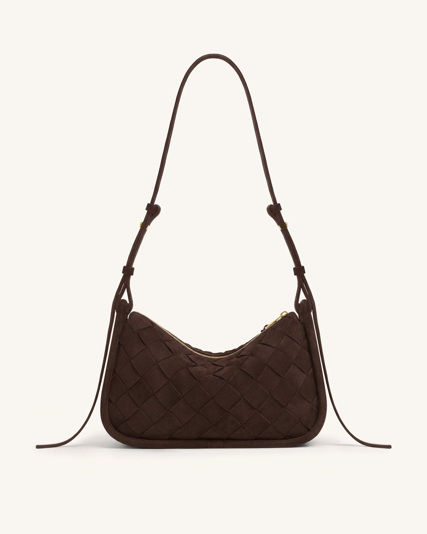 Zirelle Woven Faux Suede Hobo Bag - Brown