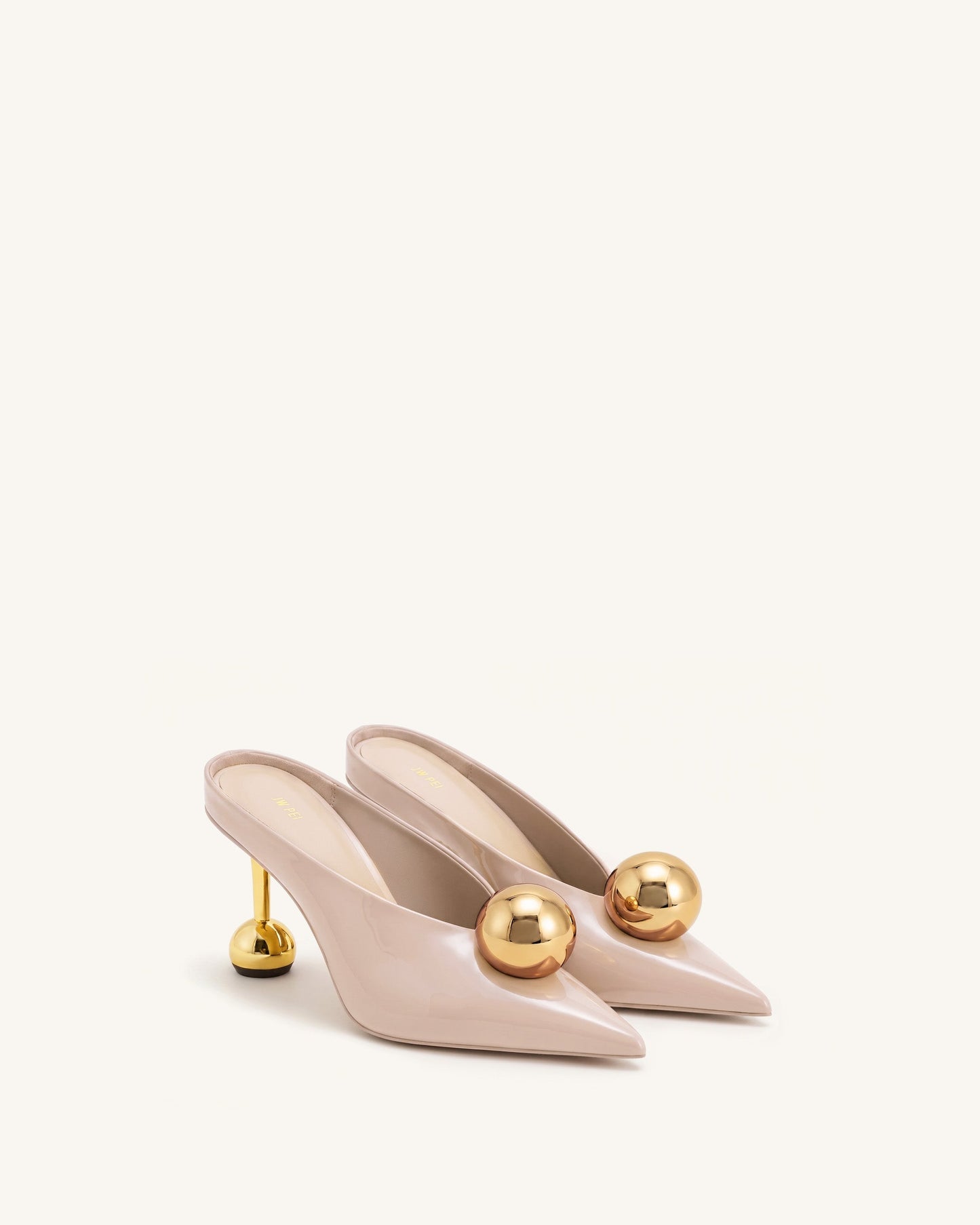 Sofia Angled Vamp Heel Mules - Dusty Pink