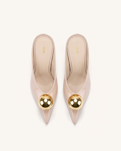 Sofia Angled Vamp Heel Mules - Dusty Pink