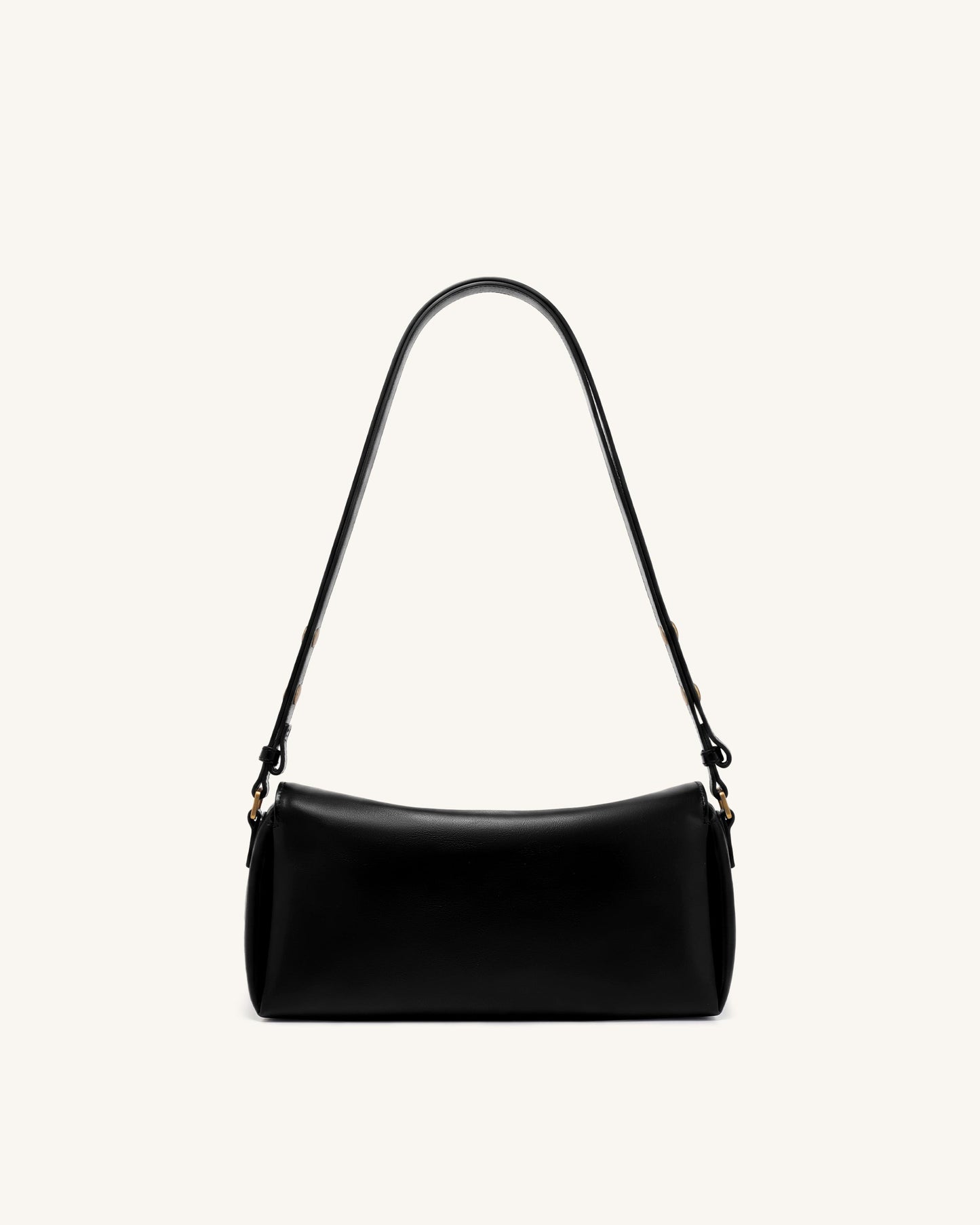 Lucia Asymmetric Flap Shoulder Bag - Black