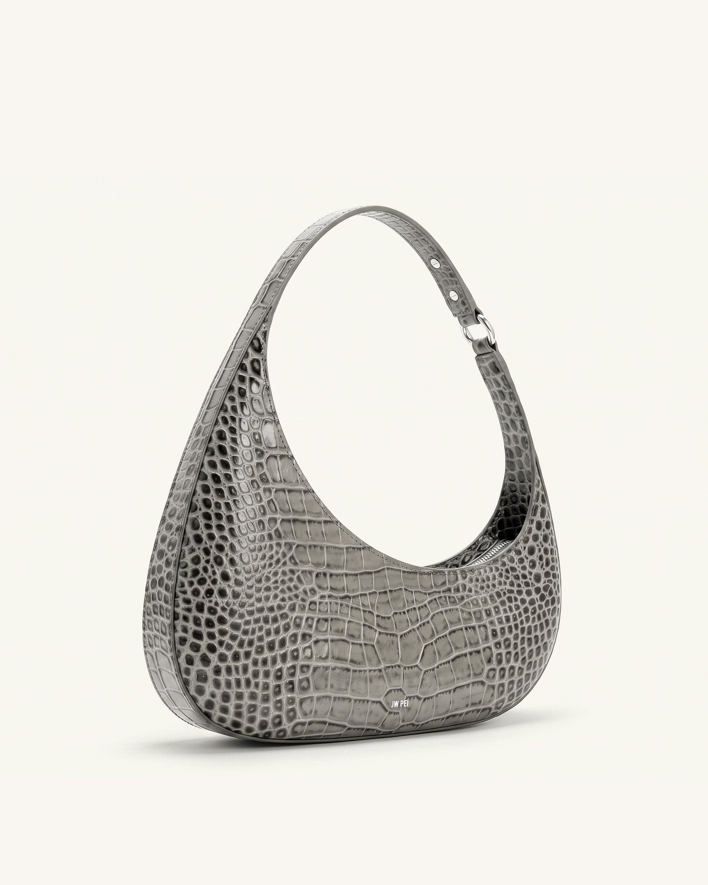 Harlee Shoulder Bag - Light Grey Croc