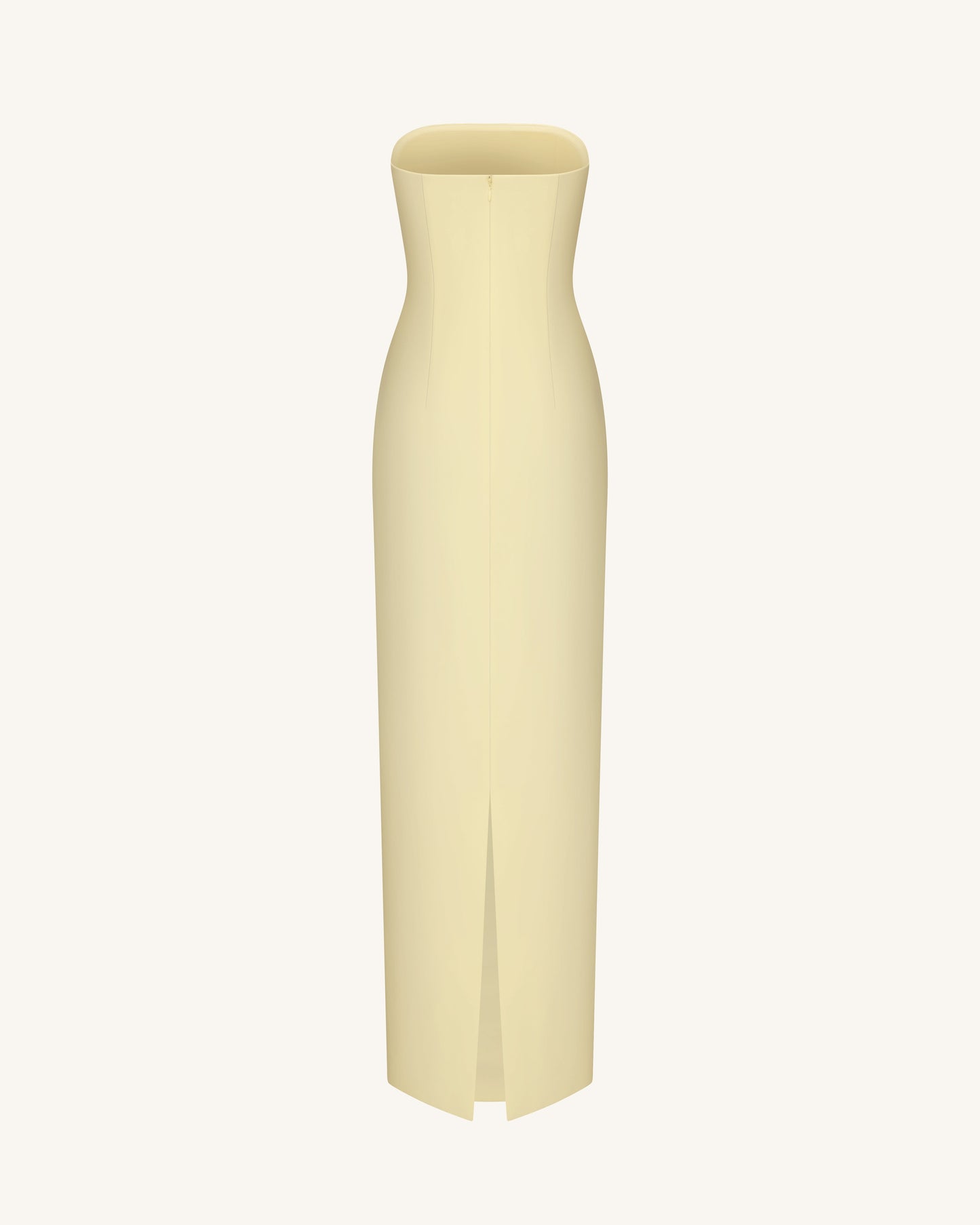 Çiçek Desenli Aplikeli Straplez (Askısız) Elbise - Sarı
