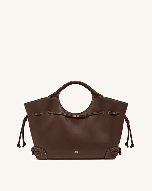 Virelle Drawstring Tote Bag - Brown