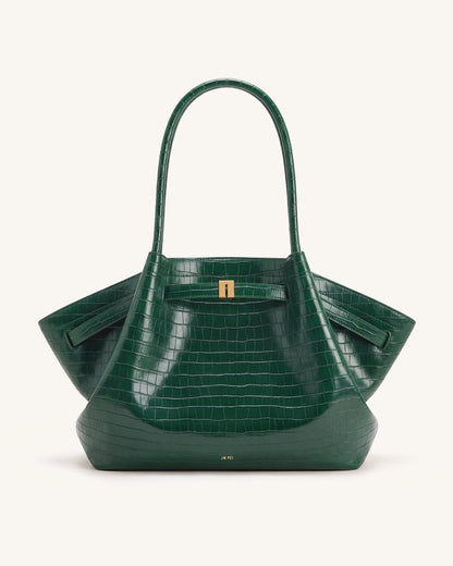 Hana Large Tote Bag - Green Croc