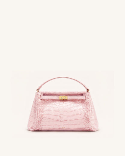 Carmen Top Handle Bag - Pink Croc