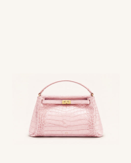 Carmen Top Handle Bag - Pink Croc